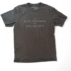 Brown men’s Patagonia tshirt small ‘the more you know the less you need’